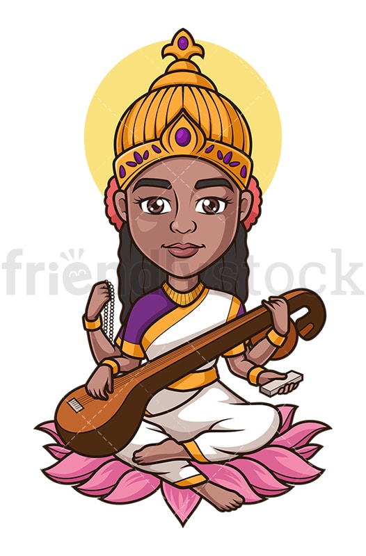 Hindu Goddess Devi Cartoon Vector Clipart - FriendlyStock