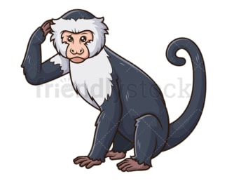 Confused capuchin monkey. PNG - JPG and vector EPS (infinitely scalable).