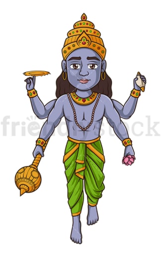 Hindu god vishnu. PNG - JPG and vector EPS file formats (infinitely scalable). Image isolated on transparent background.