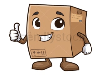Delivery box thumbs up. PNG - JPG and vector EPS (infinitely scalable).