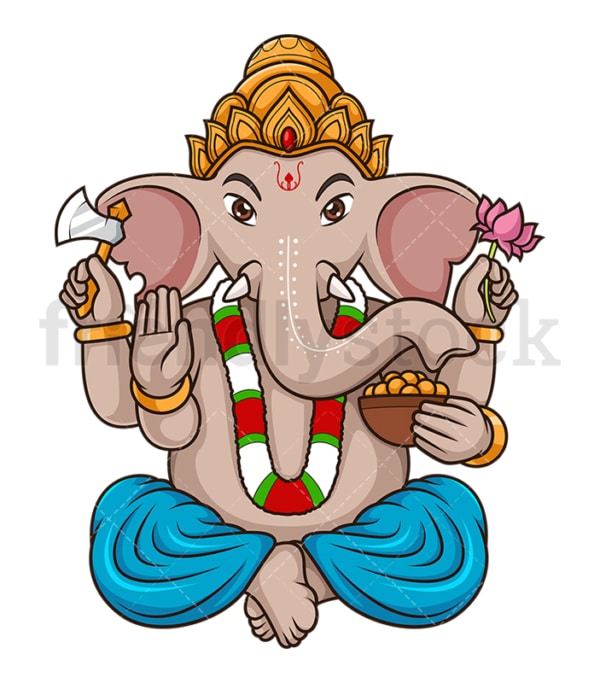 Hindu god ganesha. PNG - JPG and vector EPS file formats (infinitely scalable). Image isolated on transparent background.