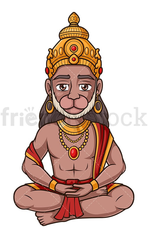 Hindu God Hanuman Cartoon Vector Clipart - FriendlyStock