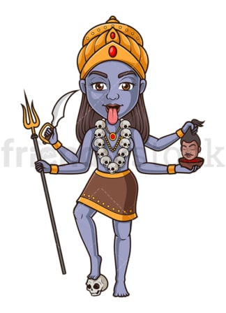Hindu goddess kali. PNG - JPG and vector EPS file formats (infinitely scalable). Image isolated on transparent background.