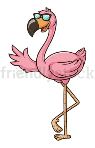 Cute flamingo waving. PNG - JPG and vector EPS (infinitely scalable).