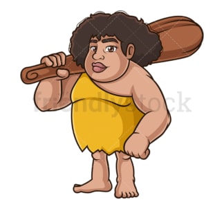 Fat cavewoman with afro hair. PNG - JPG and vector EPS (infinitely scalable).