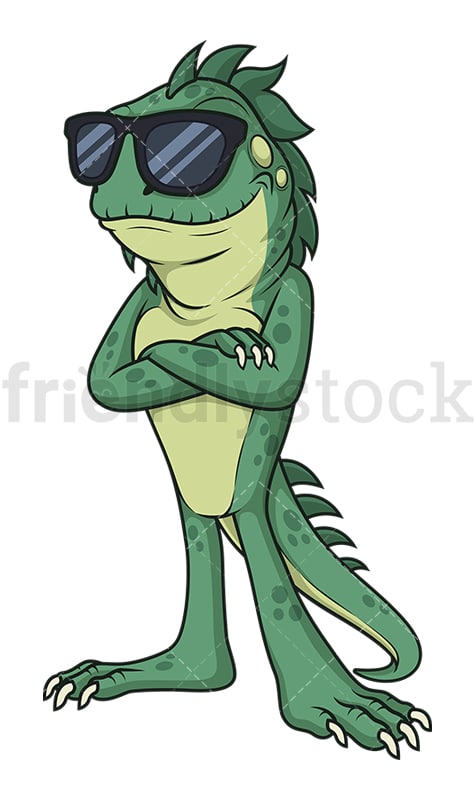 Iguana With Sunglasses Cartoon Clipart Vector - FriendlyStock