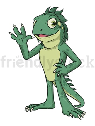 Iguana waving. PNG - JPG and vector EPS (infinitely scalable).