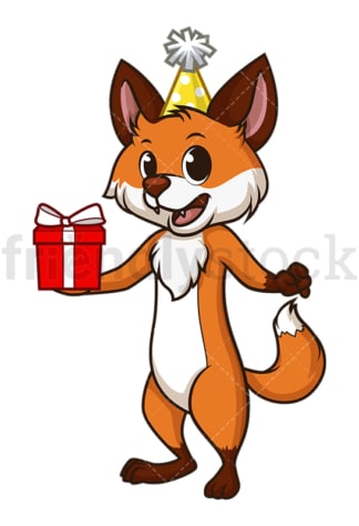 Birthday fox. PNG - JPG and vector EPS (infinitely scalable).