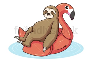 Sloth swimming. PNG - JPG and vector EPS (infinitely scalable).