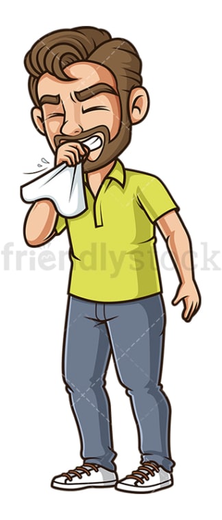 Guy sneezing. PNG - JPG and vector EPS (infinitely scalable).
