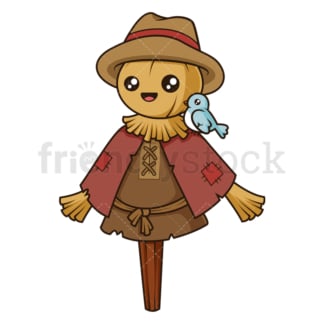Cute straw scarecrow. PNG - JPG and vector EPS (infinitely scalable).
