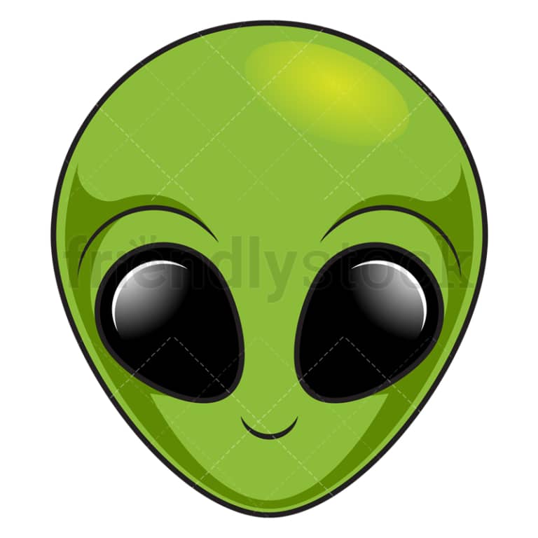 Cute Alien Head Cartoon Clipart Vector - FriendlyStock