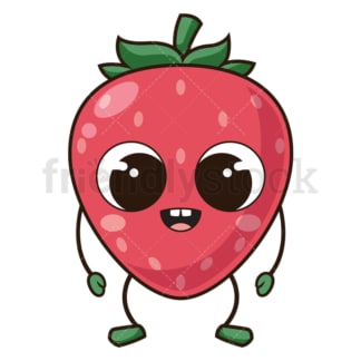 Kawaii strawberry. PNG - JPG and vector EPS (infinitely scalable).