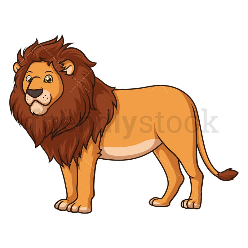 African Lion Cartoon Clipart Vector - FriendlyStock