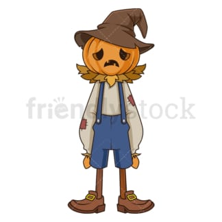 Sad scarecrow. PNG - JPG and vector EPS (infinitely scalable).