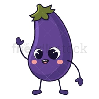 Kawaii eggplant. PNG - JPG and vector EPS (infinitely scalable).