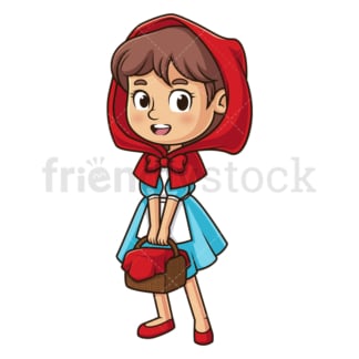 Cute little red riding hood. PNG - JPG and vector EPS (infinitely scalable).