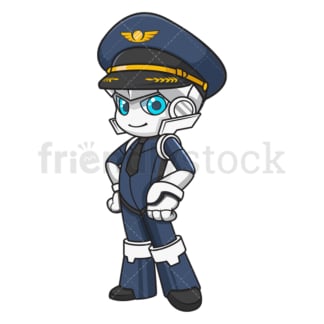 Robot pilot. PNG - JPG and vector EPS file formats (infinitely scalable). Image isolated on transparent background.