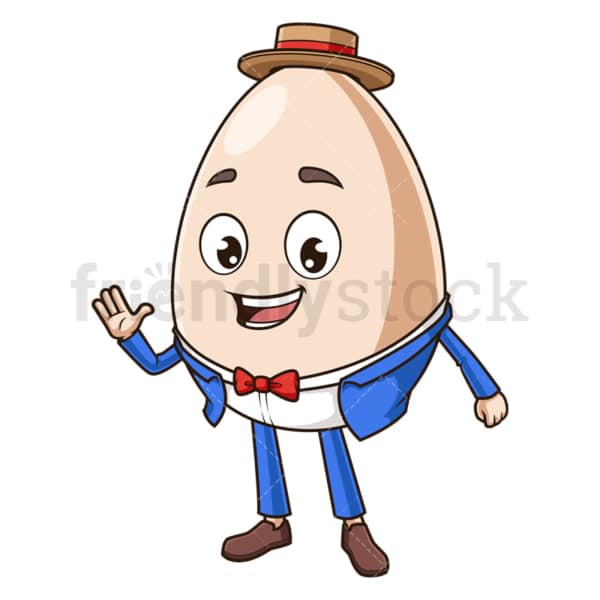 Humpty dumpty waving. PNG - JPG and vector EPS (infinitely scalable).
