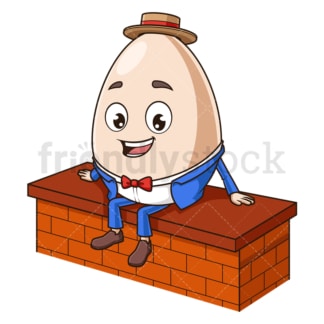 Humpty dumpty on wall. PNG - JPG and vector EPS (infinitely scalable).
