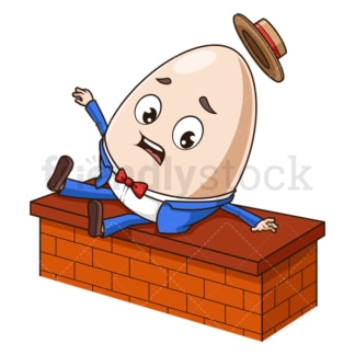 Humpty dumpty falling from wall. PNG - JPG and vector EPS (infinitely scalable).
