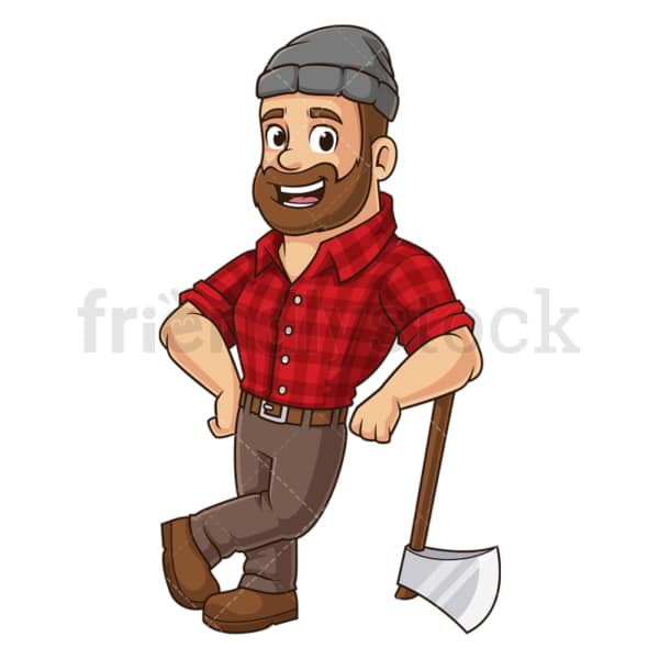 Lumberjack Leaning On Axe