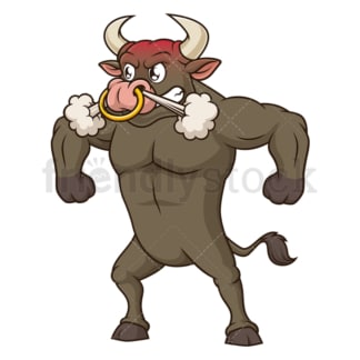 Furious bull. PNG - JPG and vector EPS file formats (infinitely scalable). Image isolated on transparent background.