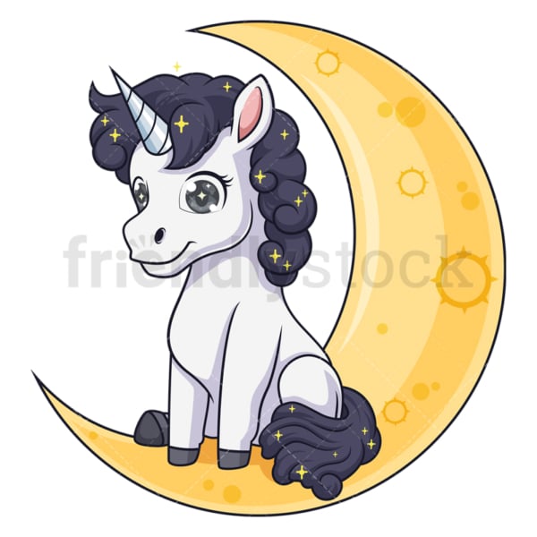 Unicorn on the moon. PNG - JPG and vector EPS (infinitely scalable).