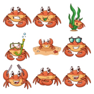 Crab mascot character. PNG - JPG and infinitely scalable vector EPS - on white or transparent background.