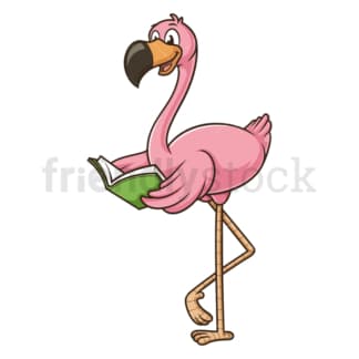 Flamingo reading book. PNG - JPG and vector EPS (infinitely scalable).