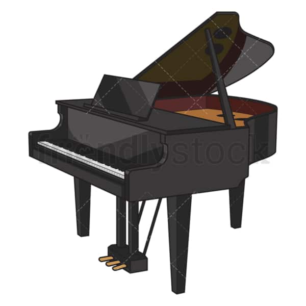Realistic piano. PNG - JPG and vector EPS file formats (infinitely scalable). Image isolated on transparent background.