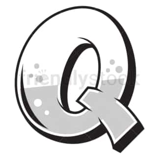 Graffiti letter q. PNG - JPG and vector EPS file formats (infinitely scalable). Image isolated on transparent background.