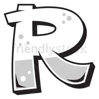 Graffiti letter r. PNG - JPG and vector EPS file formats (infinitely scalable). Image isolated on transparent background.