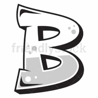 Graffiti letter b. PNG - JPG and vector EPS file formats (infinitely scalable). Image isolated on transparent background.