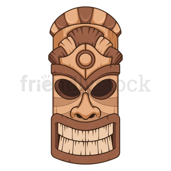 Wooden tiki mask. PNG - JPG and vector EPS (infinitely scalable).