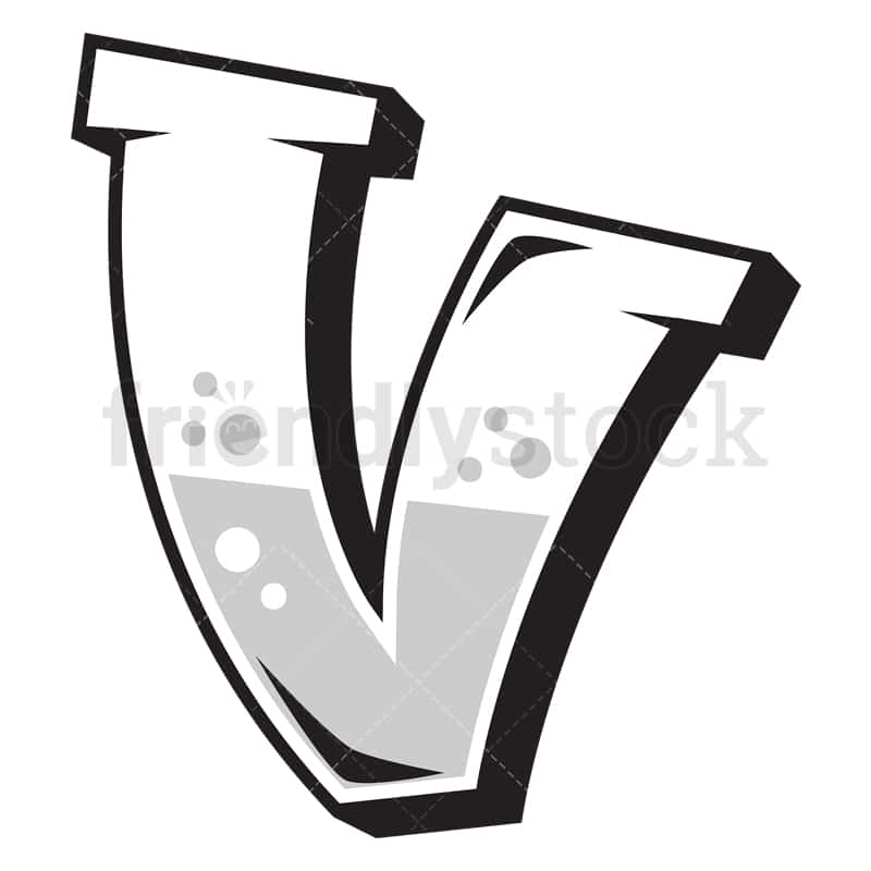 Graffiti Letter V Cartoon Vector Clipart - FriendlyStock