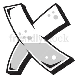 Graffiti letter x. PNG - JPG and vector EPS file formats (infinitely scalable). Image isolated on transparent background.