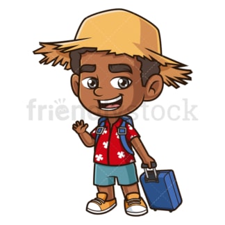 Black boy traveling. PNG - JPG and vector EPS (infinitely scalable).