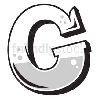 Graffiti letter c. PNG - JPG and vector EPS file formats (infinitely scalable). Image isolated on transparent background.