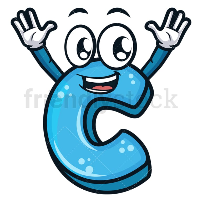 Lowercase Letter C Cartoon Vector Clipart - FriendlyStock