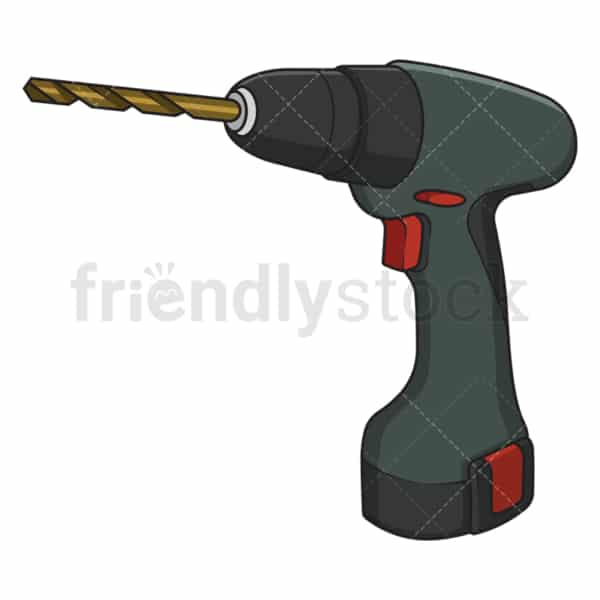 Realistic electric drill. PNG - JPG and vector EPS file formats (infinitely scalable). Image isolated on transparent background.