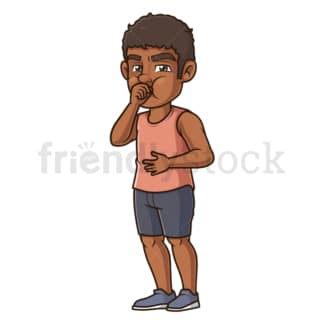 Nauseous black man. PNG - JPG and vector EPS (infinitely scalable).