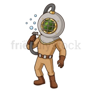 Deep sea diver cut cord. PNG - JPG and vector EPS (infinitely scalable).