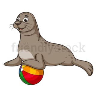 Sea lion with ball. PNG - JPG and vector EPS (infinitely scalable).