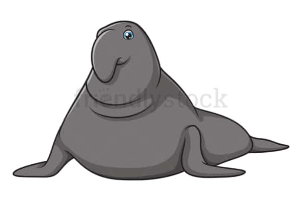 Cute sea elephant. PNG - JPG and vector EPS (infinitely scalable).
