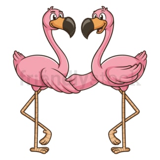 Flamingos shaking hands. PNG - JPG and vector EPS (infinitely scalable).