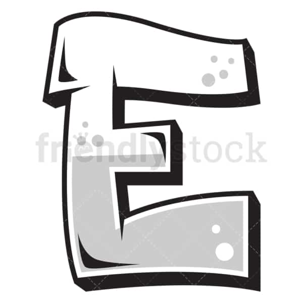Graffiti letter e. PNG - JPG and vector EPS file formats (infinitely scalable). Image isolated on transparent background.