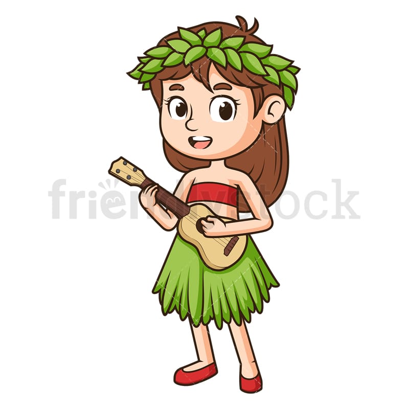 Hawaiian Girl Cartoon Vector Clipart - FriendlyStock