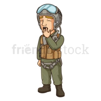Tired jet fighter pilot. PNG - JPG and vector EPS (infinitely scalable).