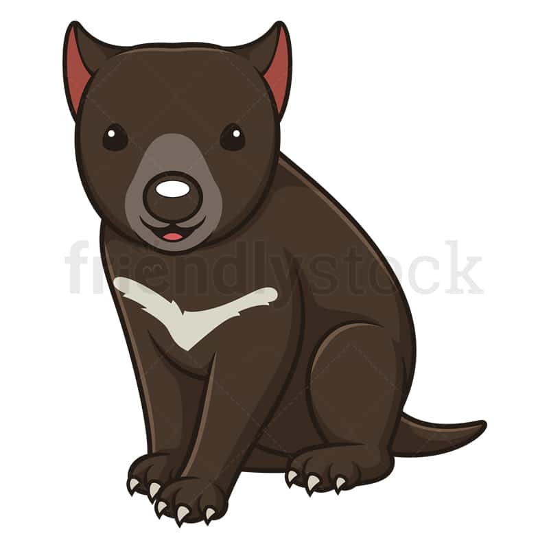 Chibi Kawaii Tasmanian Devil Cartoon Clipart Vector - FriendlyStock